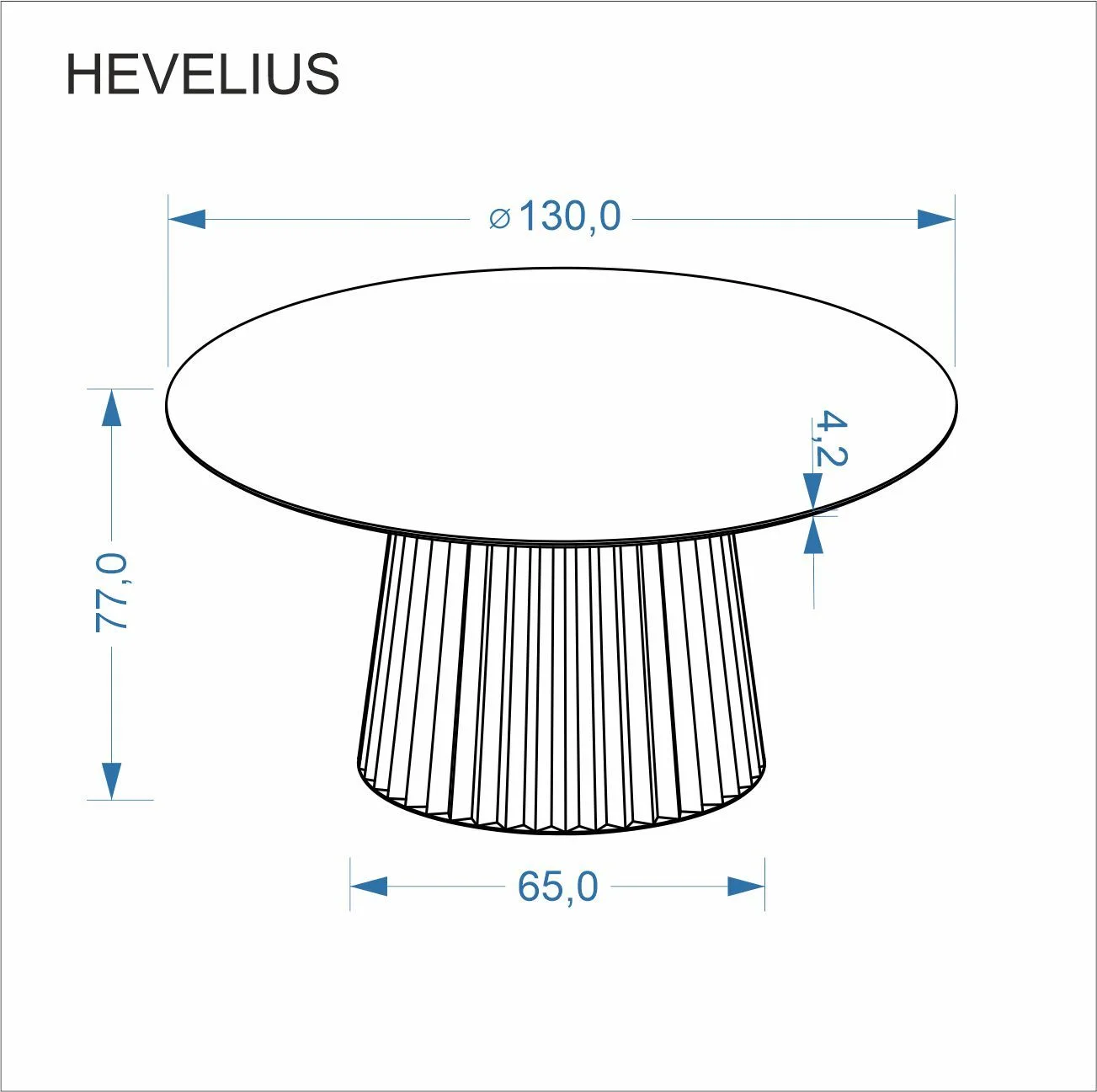 Стол обеденный HALMAR HEVELIUS орех/черный 130