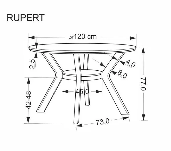 Стол обеденный HALMAR RUPERT орех/орех 120