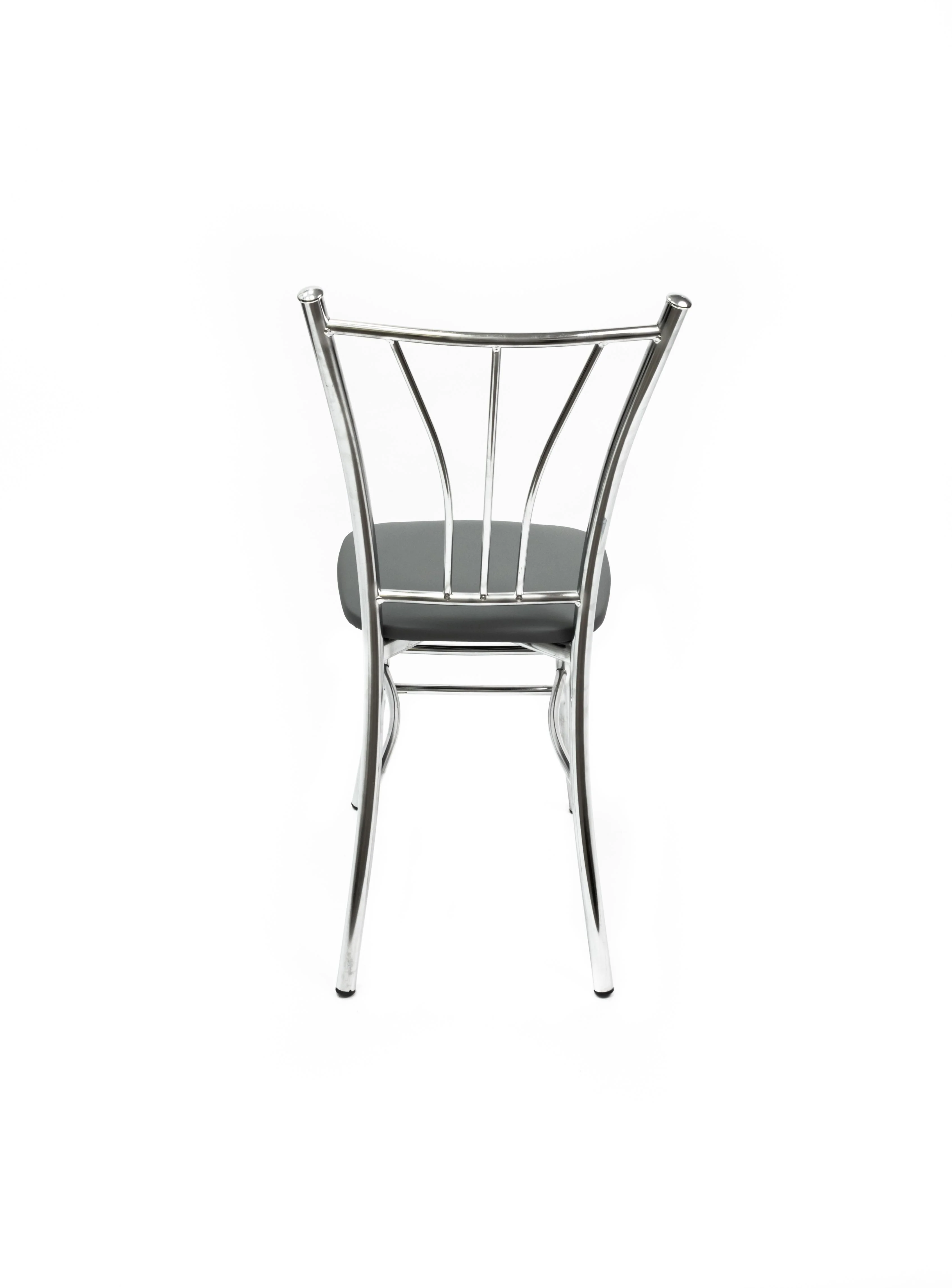 Стул ВВР Трилогия серый/хром, экокожа