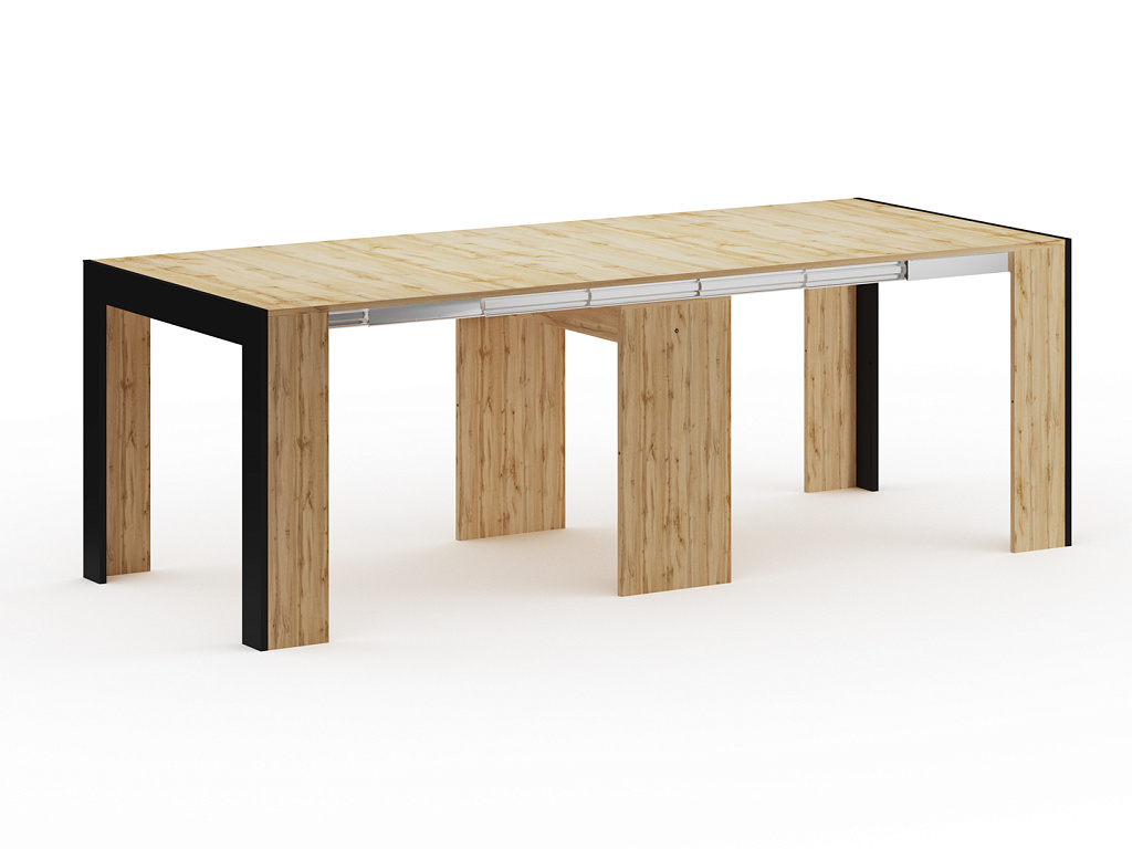 Стол-тумба раскладной (Дуб Вотан/Черный)  Mobi STO