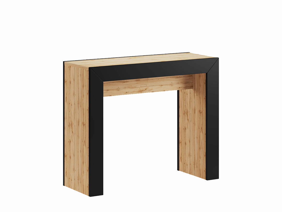 Стол-тумба раскладной (Дуб Вотан/Черный) STO